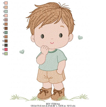 Baby Boy embroidery design - Children machine embroidery pattern - Kid Toy file - Instant digital download pes jef dst