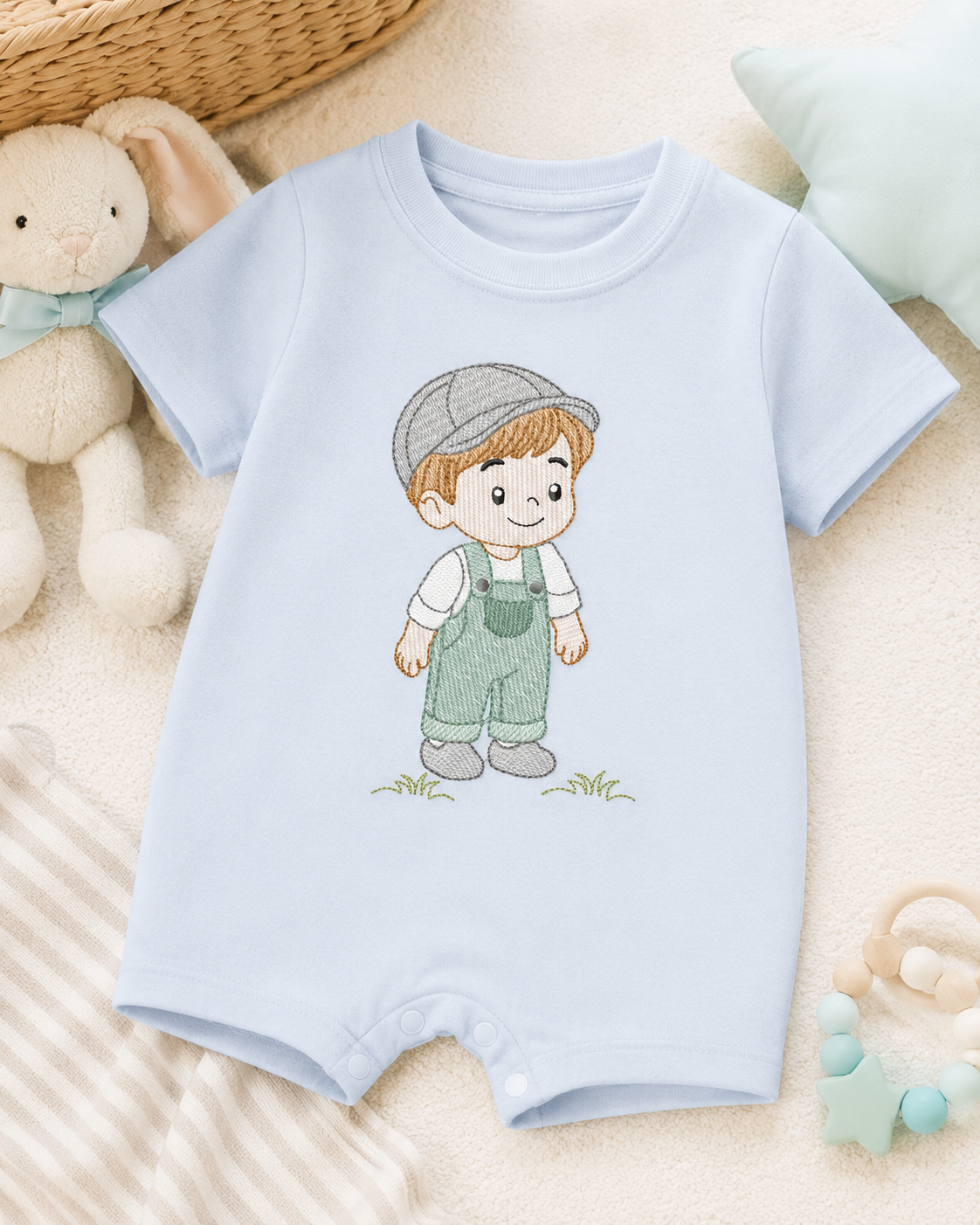 Baby boy embroidery design - Toddlers machine embroidery pattern - kid embroidery file - Digital Download
