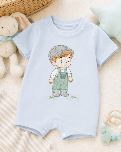 Baby boy embroidery design - Toddlers machine embroidery pattern - kid embroidery file - Digital Download