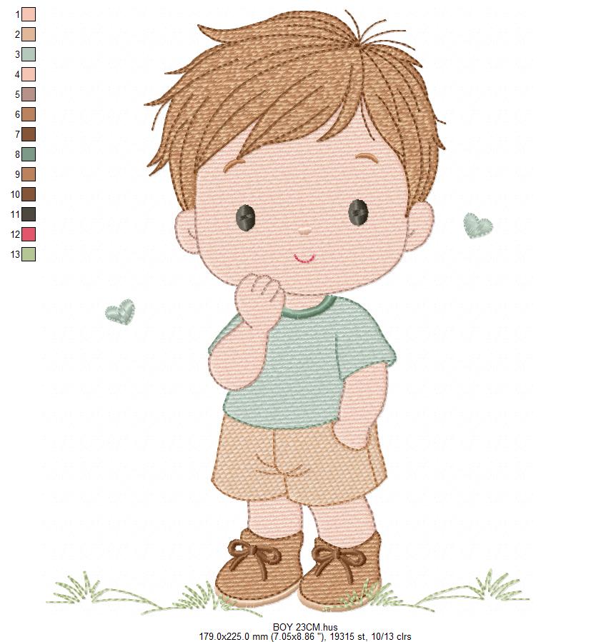 Baby Boy embroidery design - Children machine embroidery pattern - Kid Toy file - Instant digital download pes jef dst