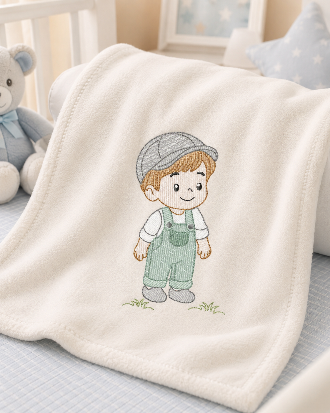 Baby boy embroidery design - Toddlers machine embroidery pattern - kid embroidery file - Digital Download