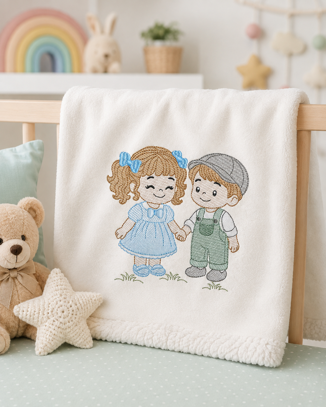 Baby boy and girl embroidery design - Brother and Sister embroidery designs machine embroidery pattern - kid embroidery file - children toddler - Digital download