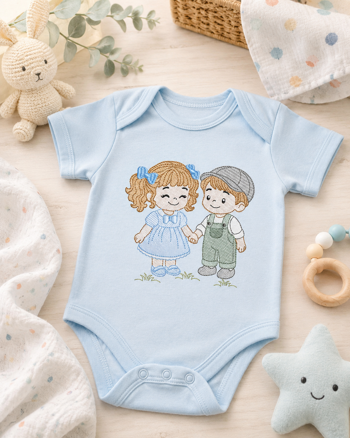 Baby boy and girl embroidery design - Brother and Sister embroidery designs machine embroidery pattern - kid embroidery file - children toddler - Digital download