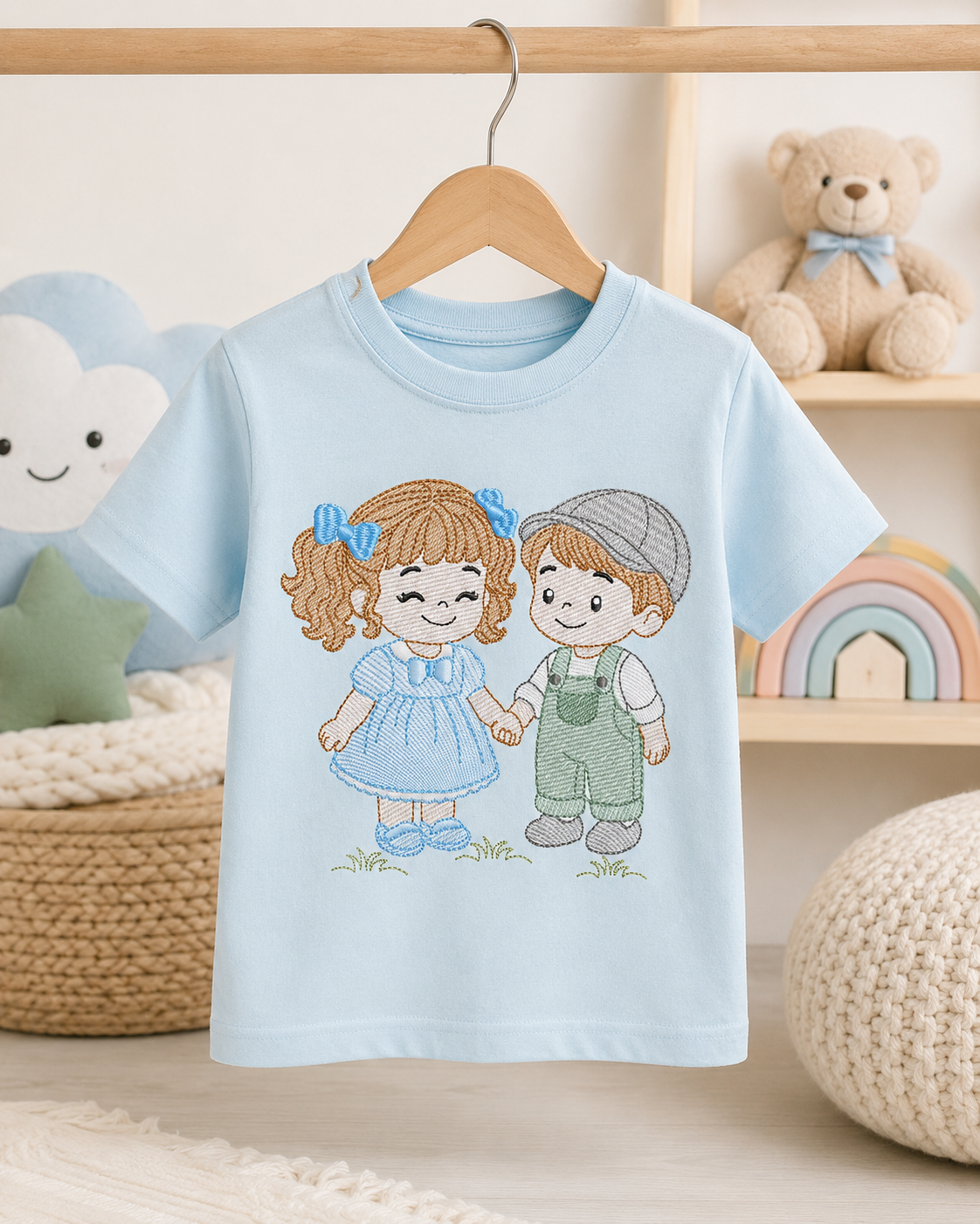 Baby boy and girl embroidery design - Brother and Sister embroidery designs machine embroidery pattern - kid embroidery file - children toddler - Digital download