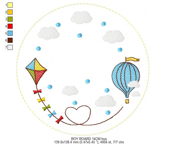 Monogram Frame embroidery design - Boy Birth Announcement machine embroidery pattern - Instant digital download pes jef