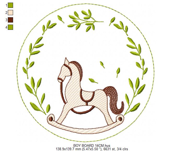 Monogram Frame embroidery design - Boy Birth Announcement machine embroidery pattern - Instant digital download pes jef