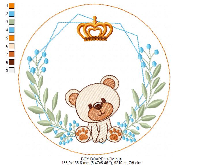 Monogram Frame embroidery design - Boy Birth Announcement machine embroidery pattern - Instant digital download pes jef