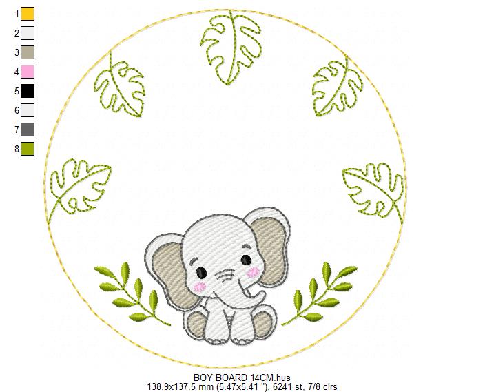 Monogram Frame embroidery design - Boy Birth Announcement machine embroidery pattern - Instant digital download pes jef