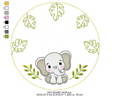 Monogram Frame embroidery design - Boy Birth Announcement machine embroidery pattern - Instant digital download pes jef