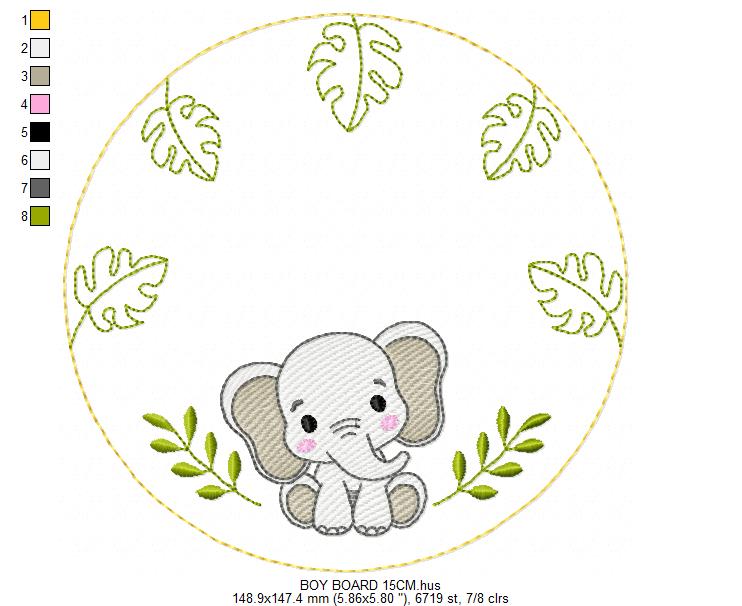 Monogram Frame embroidery design - Boy Birth Announcement machine embroidery pattern - Instant digital download pes jef