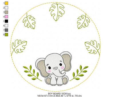 Monogram Frame embroidery design - Boy Birth Announcement machine embroidery pattern - Instant digital download pes jef