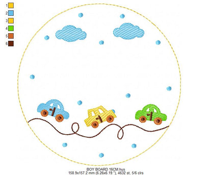 Monogram Frame embroidery design - Boy Birth Announcement machine embroidery pattern - Instant digital download pes jef
