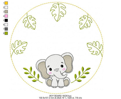 Monogram Frame embroidery design - Boy Birth Announcement machine embroidery pattern - Instant digital download pes jef