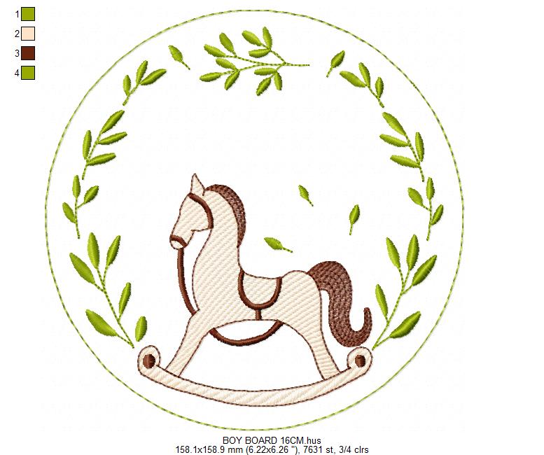 Monogram Frame embroidery design - Boy Birth Announcement machine embroidery pattern - Instant digital download pes jef