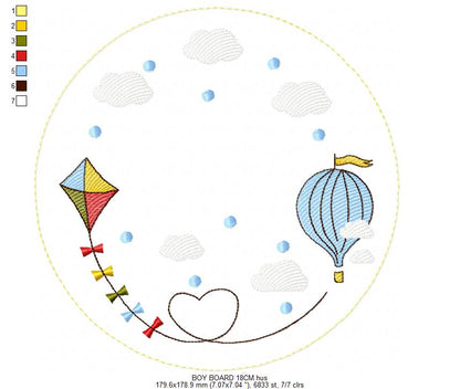 Monogram Frame embroidery design - Boy Birth Announcement machine embroidery pattern - Instant digital download pes jef