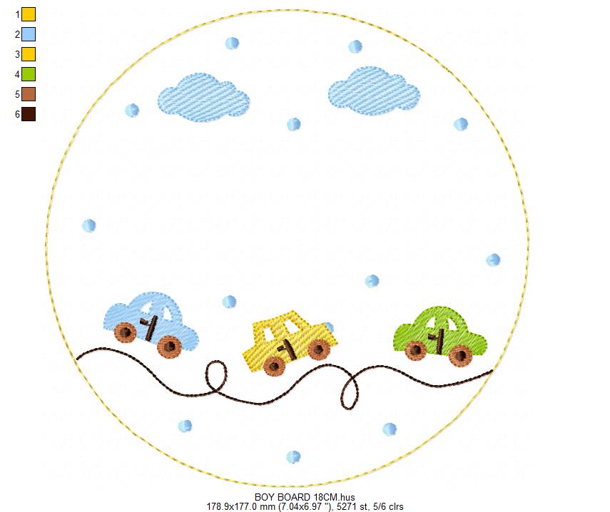 Monogram Frame embroidery design - Boy Birth Announcement machine embroidery pattern - Instant digital download pes jef
