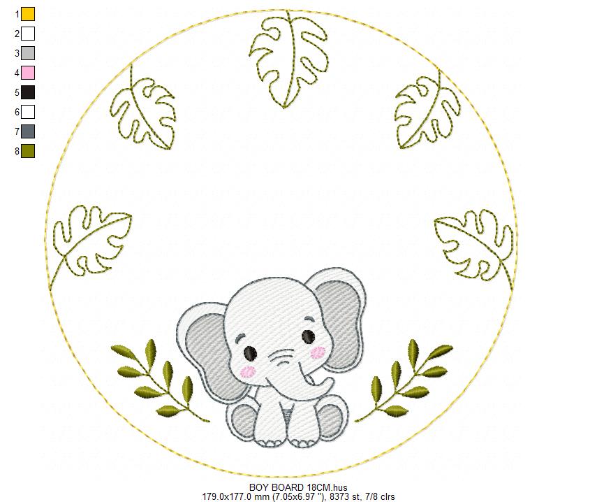 Monogram Frame embroidery design - Boy Birth Announcement machine embroidery pattern - Instant digital download pes jef