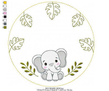 Monogram Frame embroidery design - Boy Birth Announcement machine embroidery pattern - Instant digital download pes jef