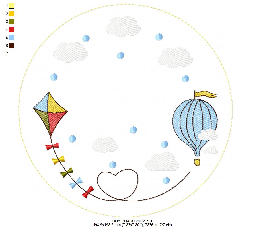 Monogram Frame embroidery design - Boy Birth Announcement machine embroidery pattern - Instant digital download pes jef