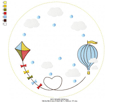 Monogram Frame embroidery design - Boy Birth Announcement machine embroidery pattern - Instant digital download pes jef