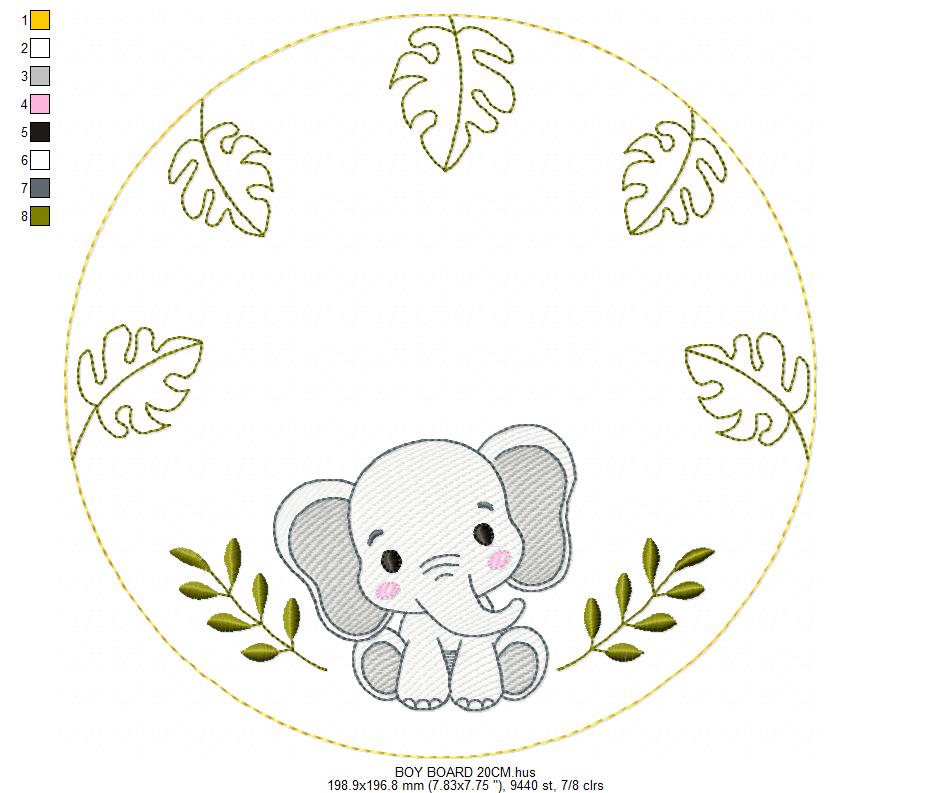 Monogram Frame embroidery design - Boy Birth Announcement machine embroidery pattern - Instant digital download pes jef