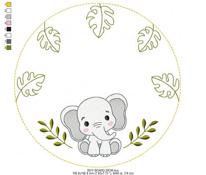 Monogram Frame embroidery design - Boy Birth Announcement machine embroidery pattern - Instant digital download pes jef