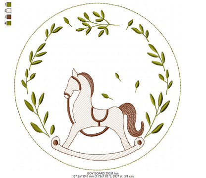 Monogram Frame embroidery design - Boy Birth Announcement machine embroidery pattern - Instant digital download pes jef
