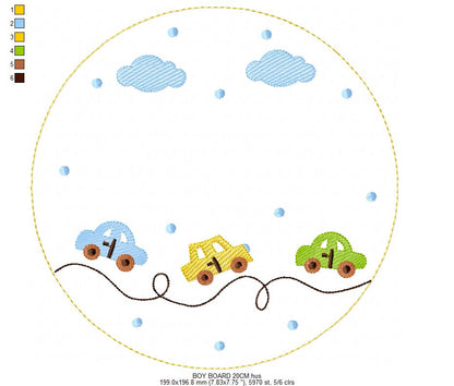 Monogram Frame embroidery design - Boy Birth Announcement machine embroidery pattern - Instant digital download pes jef
