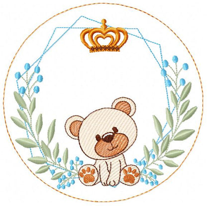 Monogram Frame embroidery design - Boy Birth Announcement machine embroidery pattern - Instant digital download pes jef