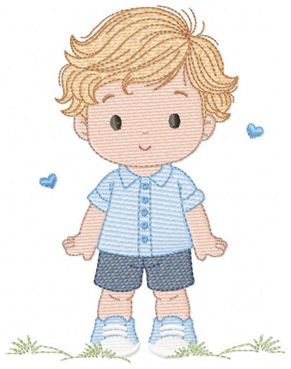 Baby Boy embroidery design - Children machine embroidery pattern - Kid Toy file - Instant digital download pes jef dst