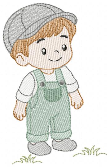 Baby boy embroidery design - Toddlers machine embroidery pattern - kid embroidery file - Digital Download
