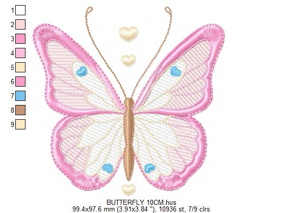 Butterfly embroidery design - Delicate butterfly with flowers machine embroidery pattern - Baby Girl file - Instant digital download pes (Copy) Marcia Embroidery