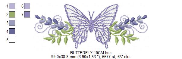 Butterfly embroidery design - Delicate butterfly with laurel frame machine embroidery pattern - Baby Girl file - Instant digital download pes jef dst (Copy) (Copy) Marcia Embroidery