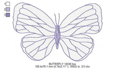 Butterfly embroidery design - Delicate butterfly with hearts machine embroidery pattern - Baby Girl file - Instant digital download pes jef dst (Copy) Marcia Embroidery