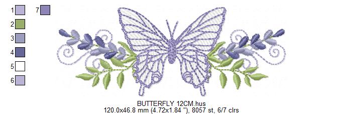 Butterfly embroidery design - Delicate butterfly with laurel frame machine embroidery pattern - Baby Girl file - Instant digital download pes jef dst (Copy) (Copy) Marcia Embroidery