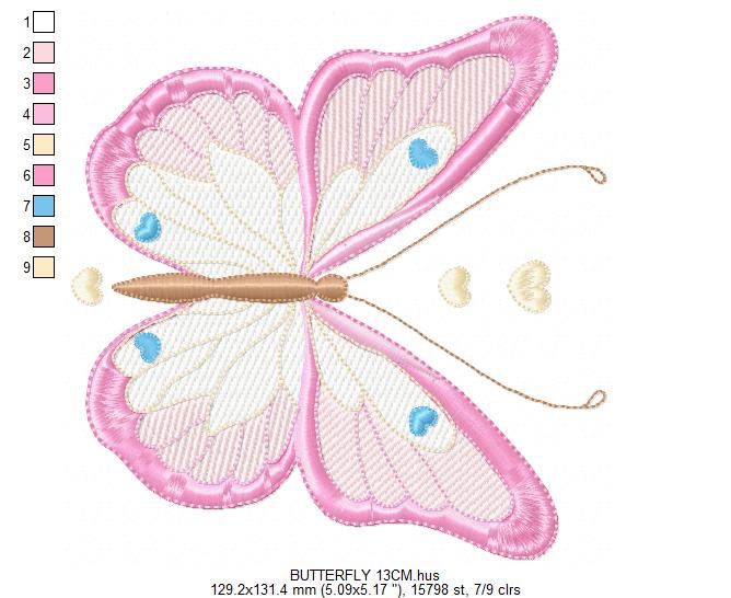 Butterfly embroidery design - Delicate butterfly with flowers machine embroidery pattern - Baby Girl file - Instant digital download pes (Copy) Marcia Embroidery