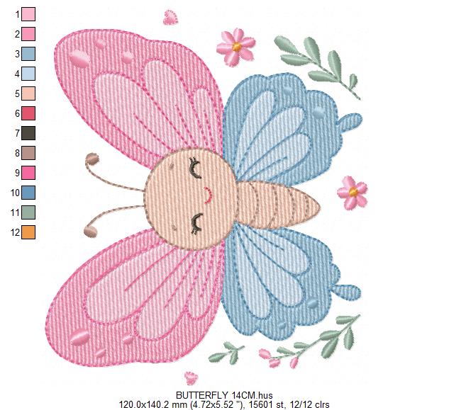 Mini Butterfly embroidery design - Delicate small butterfly machine embroidery pattern - Mini embroidery file - Instant digital download pes (Copy) Marcia Embroidery