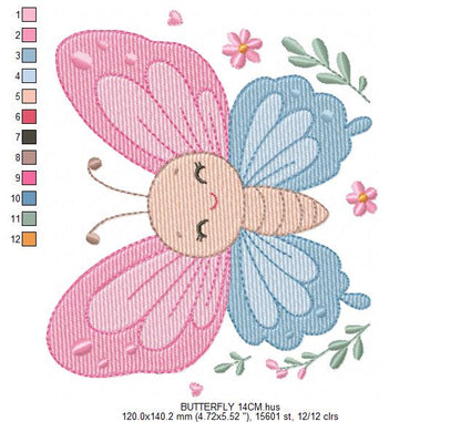 Mini Butterfly embroidery design - Delicate small butterfly machine embroidery pattern - Mini embroidery file - Instant digital download pes (Copy) Marcia Embroidery