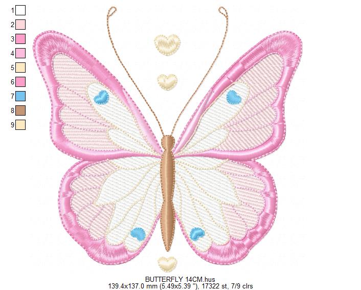 Butterfly embroidery design - Delicate butterfly with flowers machine embroidery pattern - Baby Girl file - Instant digital download pes (Copy) Marcia Embroidery