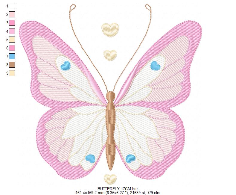 Butterfly embroidery design - Delicate butterfly with flowers machine embroidery pattern - Baby Girl file - Instant digital download pes (Copy) Marcia Embroidery