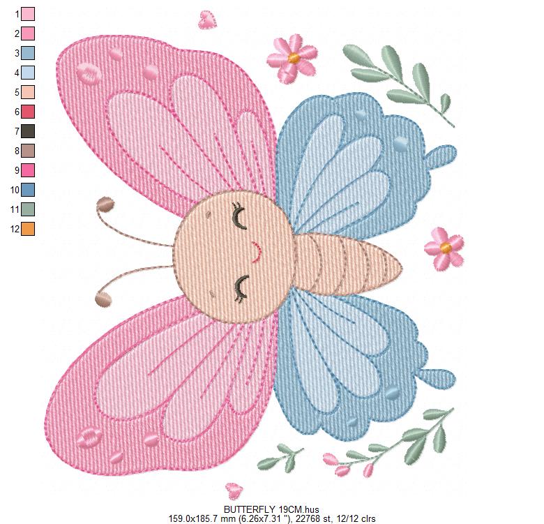 Mini Butterfly embroidery design - Delicate small butterfly machine embroidery pattern - Mini embroidery file - Instant digital download pes (Copy) Marcia Embroidery