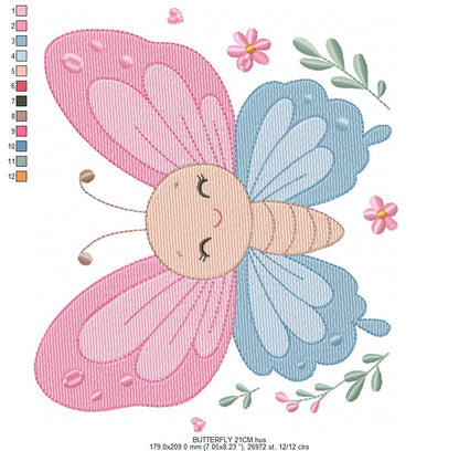 Mini Butterfly embroidery design - Delicate small butterfly machine embroidery pattern - Mini embroidery file - Instant digital download pes (Copy) Marcia Embroidery