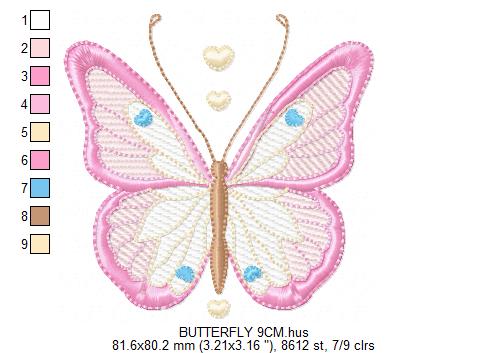 Butterfly embroidery design - Delicate butterfly with flowers machine embroidery pattern - Baby Girl file - Instant digital download pes (Copy) Marcia Embroidery