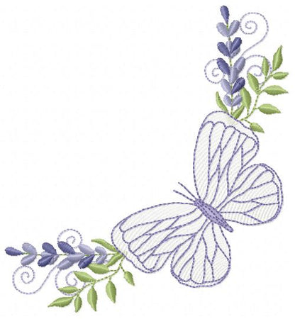 Butterfly embroidery design - Delicate butterfly with laurel frame machine embroidery pattern - Baby Girl file - Instant digital download pes jef dst (Copy) Marcia Embroidery