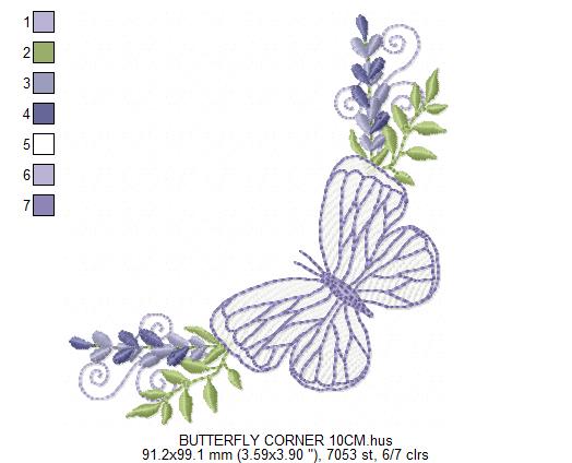 Butterfly embroidery design - Delicate butterfly with laurel frame machine embroidery pattern - Baby Girl file - Instant digital download pes jef dst (Copy) Marcia Embroidery