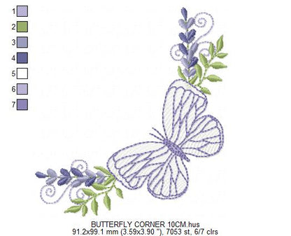 Butterfly embroidery design - Delicate butterfly with laurel frame machine embroidery pattern - Baby Girl file - Instant digital download pes jef dst (Copy) Marcia Embroidery