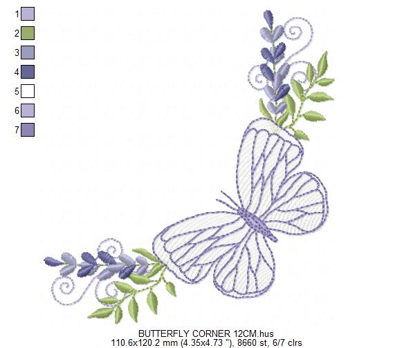 Butterfly embroidery design - Delicate butterfly with laurel frame machine embroidery pattern - Baby Girl file - Instant digital download pes jef dst (Copy) Marcia Embroidery