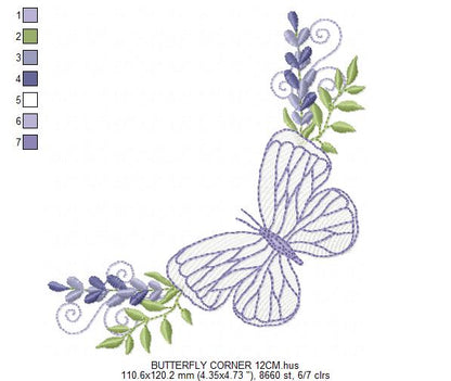 Butterfly embroidery design - Delicate butterfly with laurel frame machine embroidery pattern - Baby Girl file - Instant digital download pes jef dst (Copy) Marcia Embroidery