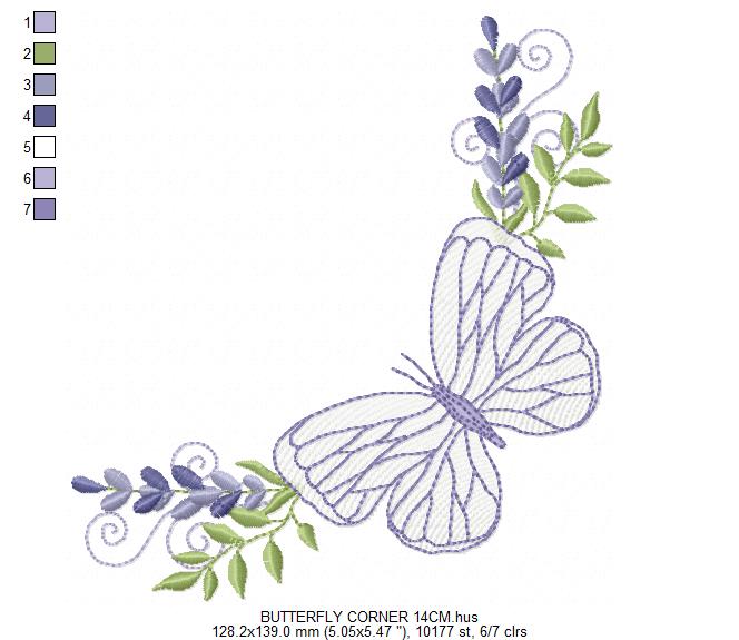 Butterfly embroidery design - Delicate butterfly with laurel frame machine embroidery pattern - Baby Girl file - Instant digital download pes jef dst (Copy) Marcia Embroidery