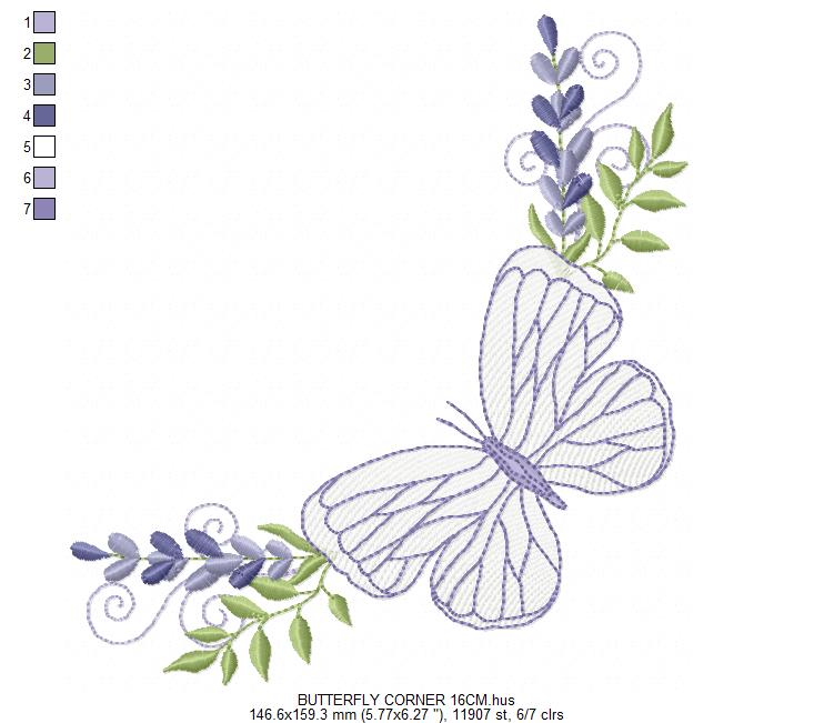 Butterfly embroidery design - Delicate butterfly with laurel frame machine embroidery pattern - Baby Girl file - Instant digital download pes jef dst (Copy) Marcia Embroidery